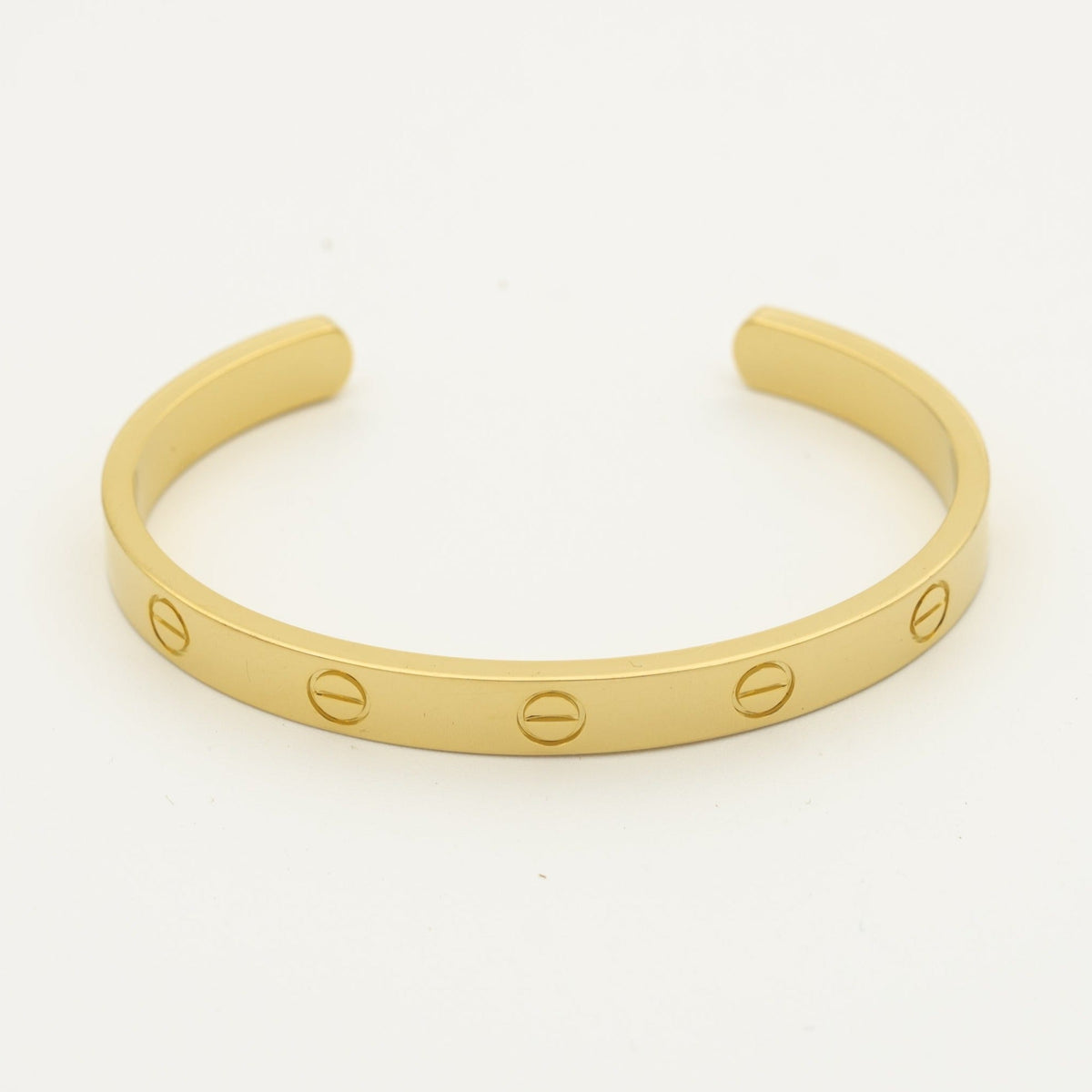 CARTIER LOVE BRACELET 6.1MM OPEN CUFF GOLD