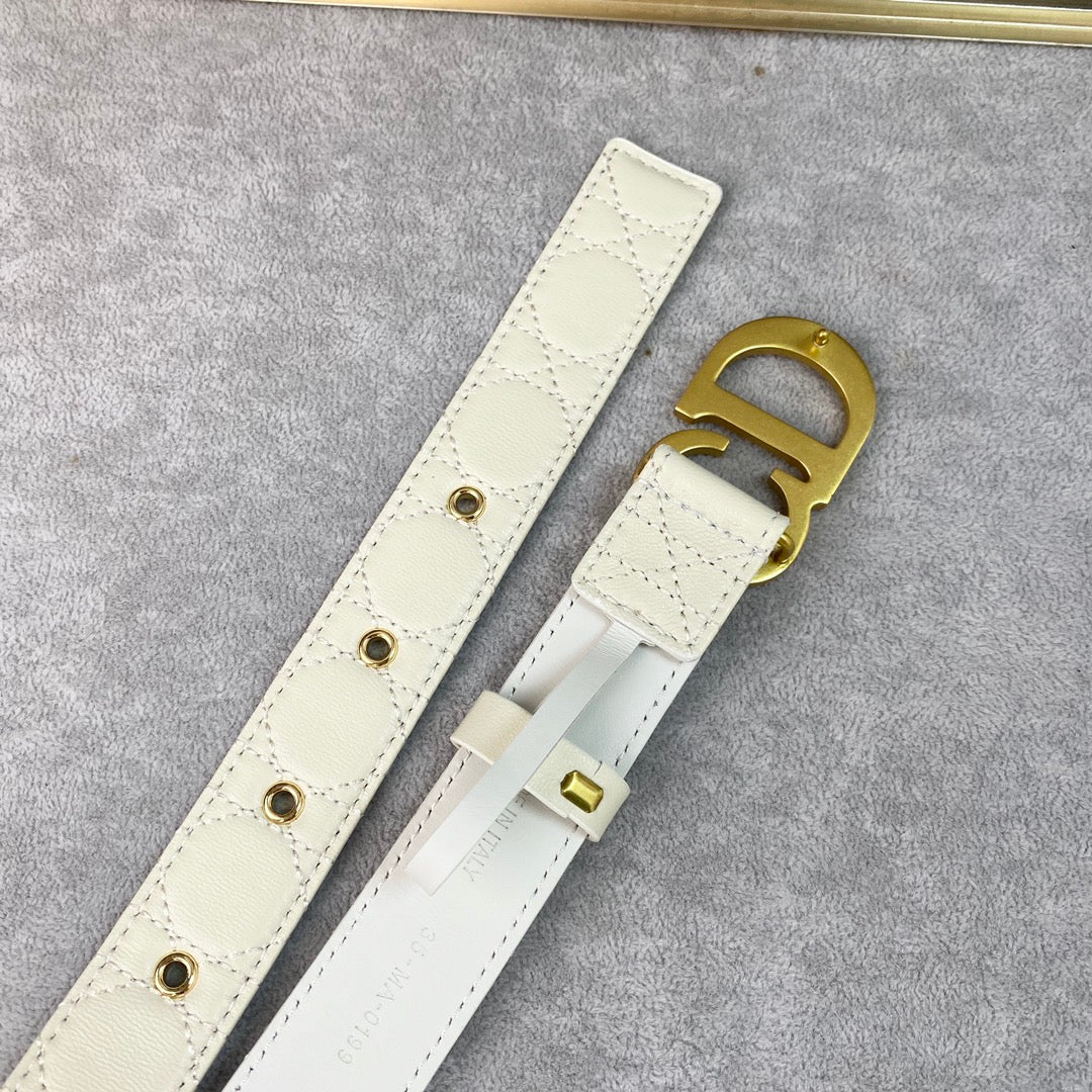 DIOR 25S BELT 30 MM IN CREAM WHITE CALFSKIN 564808