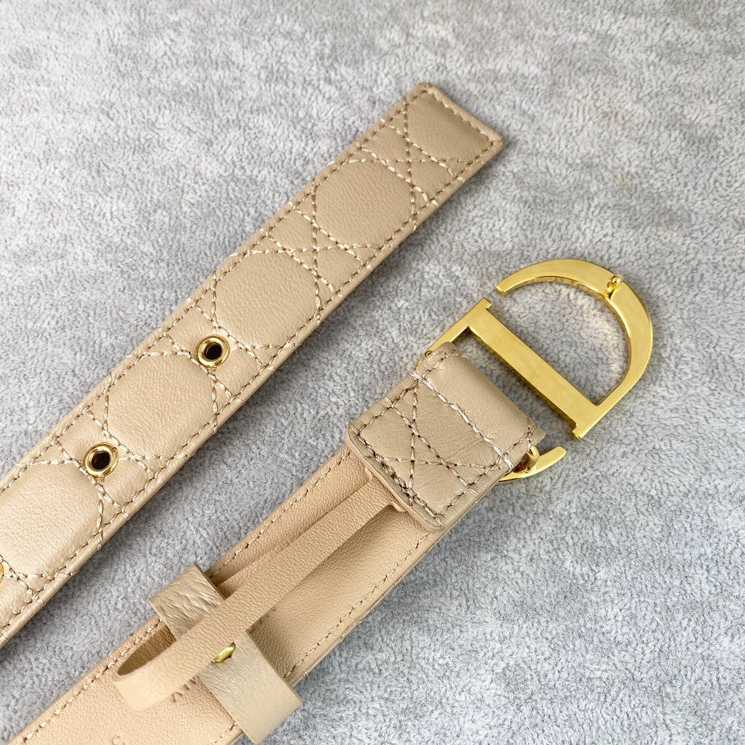 DIOR 25S BELT 30 MM IN BEIGE CALFSKIN 564811