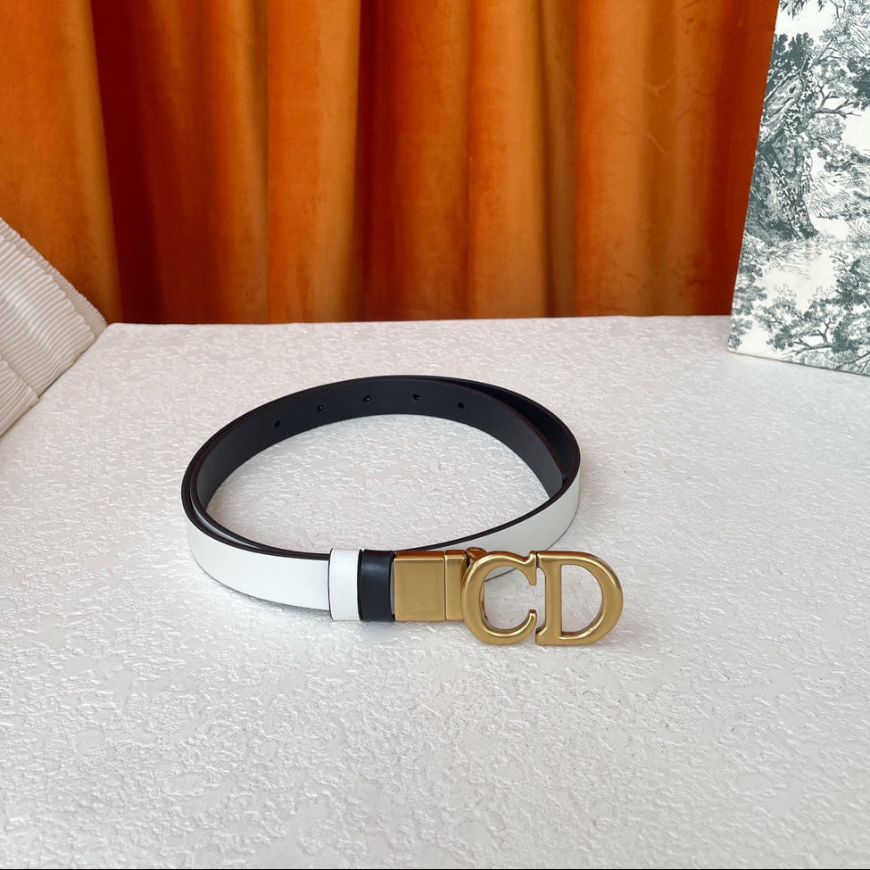 DIOR 25S BELT 20 MM IN WHITE CALFSKIN 563227