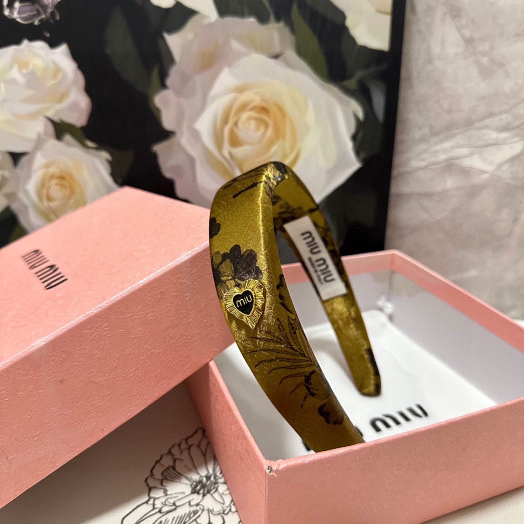 CHANEL SILK THICK HEADBAND DIJON YELLOW 239959