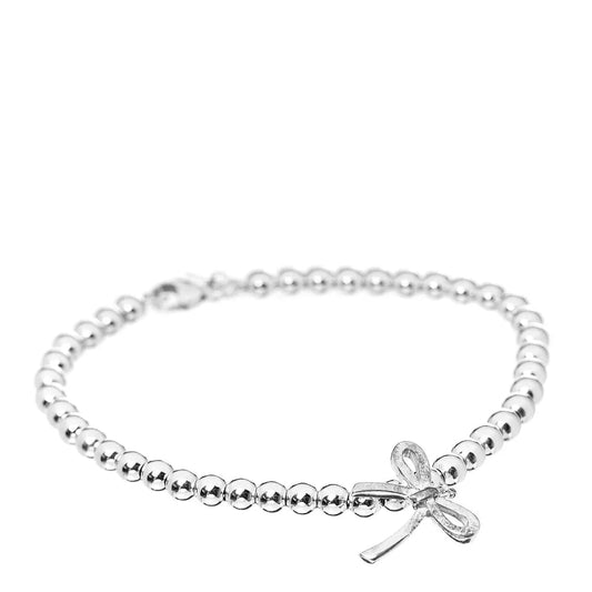 TIFFANY STERLING SILVER BOW BEAD BRACELET