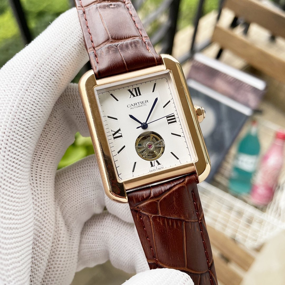 CARTIER TANK SOLO 40MM GOLD CASE TOURBILLON