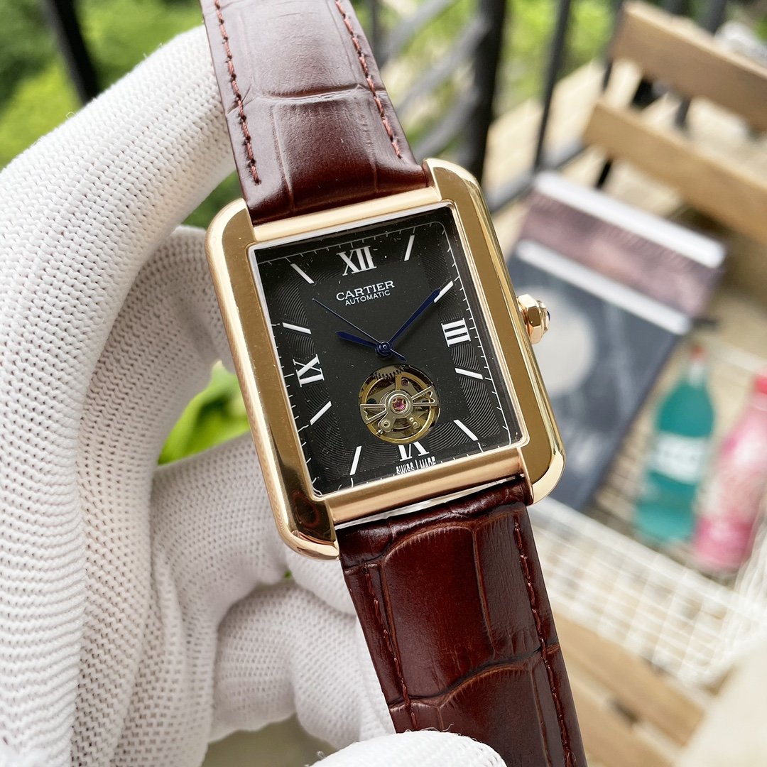 CARTIER TANK SOLO 40MM GOLD CASE TOURBILLON