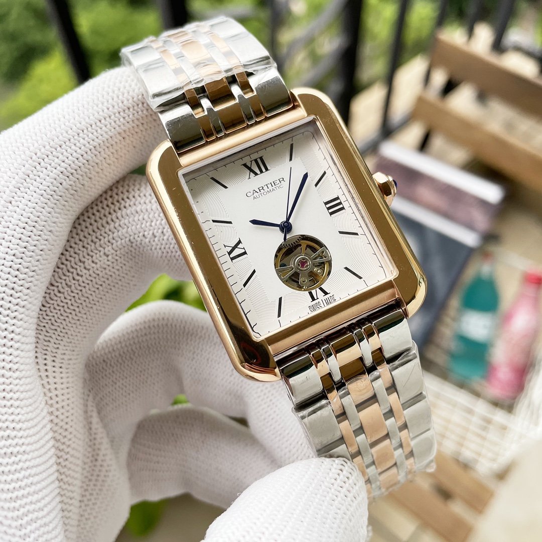 CARTIER TANK SOLO 40MM GOLD CASE TOURBILLON
