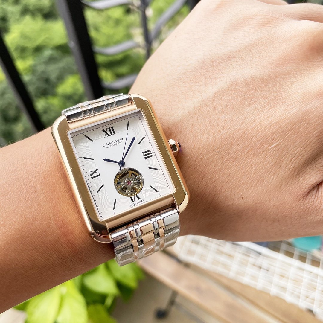 CARTIER TANK SOLO 40MM GOLD CASE TOURBILLON