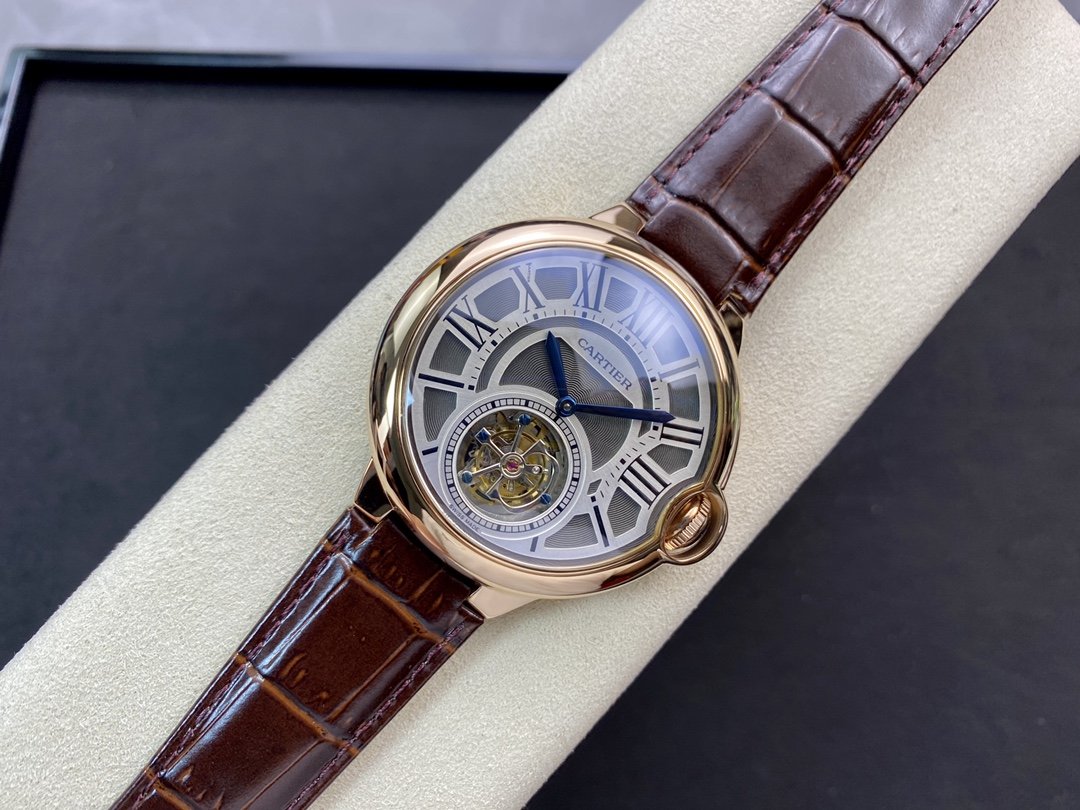 CARTIER BALLON BLEU 46 ROSE GOLD CASE TOURBILLON