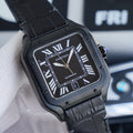 CARTIER SANTOS 40MM BLACK CASE LEATHER STRAP