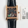 CARTIER TANK MC SECOND TIME ROSE GOLD CASE LEATHER