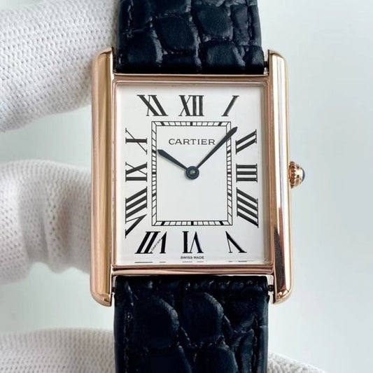 CARTIER TANK SOLO QUARTZ CROCODILE SKIN