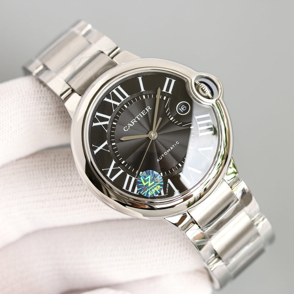 CARTIER BALLON BLEU 42MM STEEL CASE BLACK DIAL