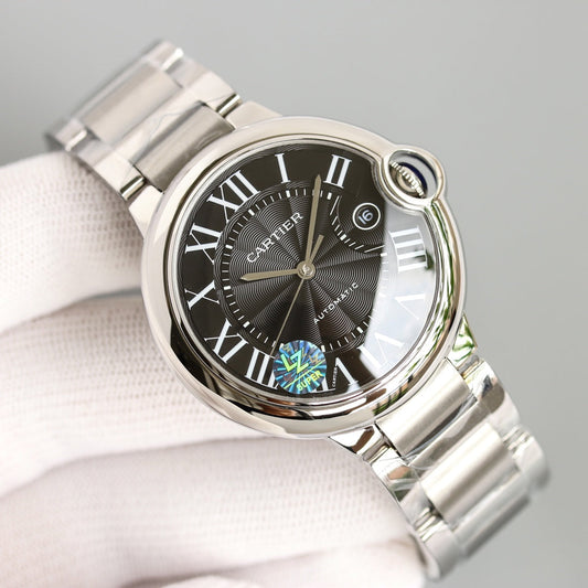 CARTIER BALLON BLEU 42MM STEEL CASE BLACK DIAL