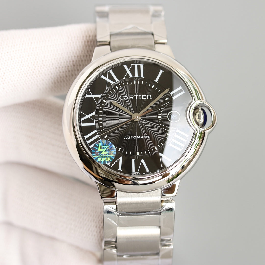 CARTIER BALLON BLEU 42MM STEEL CASE BLACK DIAL