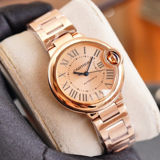 CARTIER BALLON BLEU 33MM AUTOMATIC ROSE GOLD DIAL