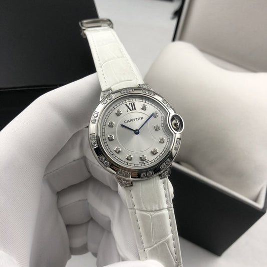 CARTIER BALLON BLEU 36MM STEEL CASE DIAMOND NUMERALS