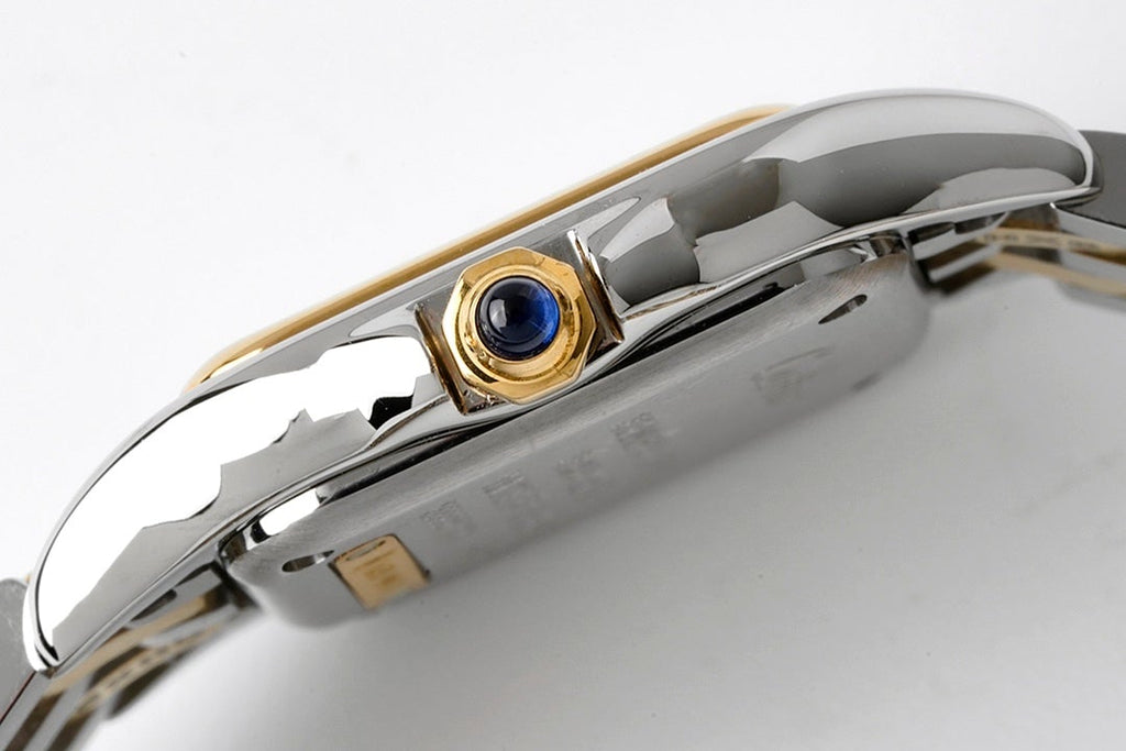 CARTIER PANTHERE DE CARTIE 22MM QUARTZ GOLD STEEL WHITE DIAL