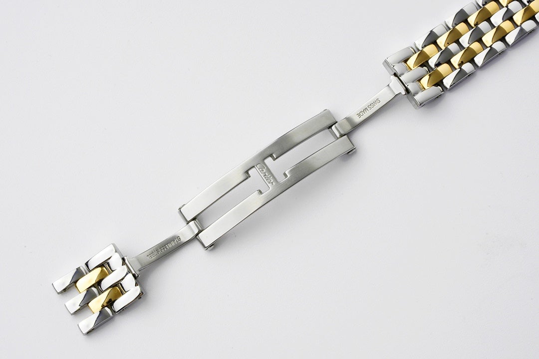 CARTIER PANTHERE DE CARTIE 22MM QUARTZ GOLD STEEL WHITE DIAL