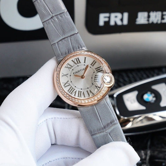 CARTIER BALLON BLANC 33MM AUTOMATIC ROSE GOLD ARABIC NUMERALS
