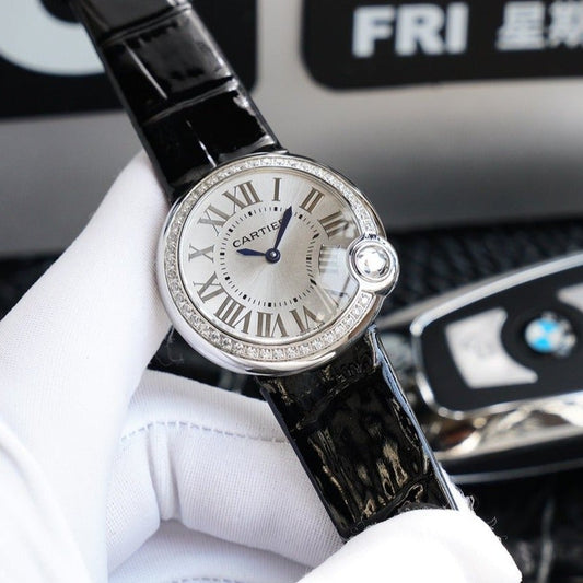 CARTIER BALLON BLANC 33MM AUTOMATIC STEEL CASE ARABIC NUMERALS