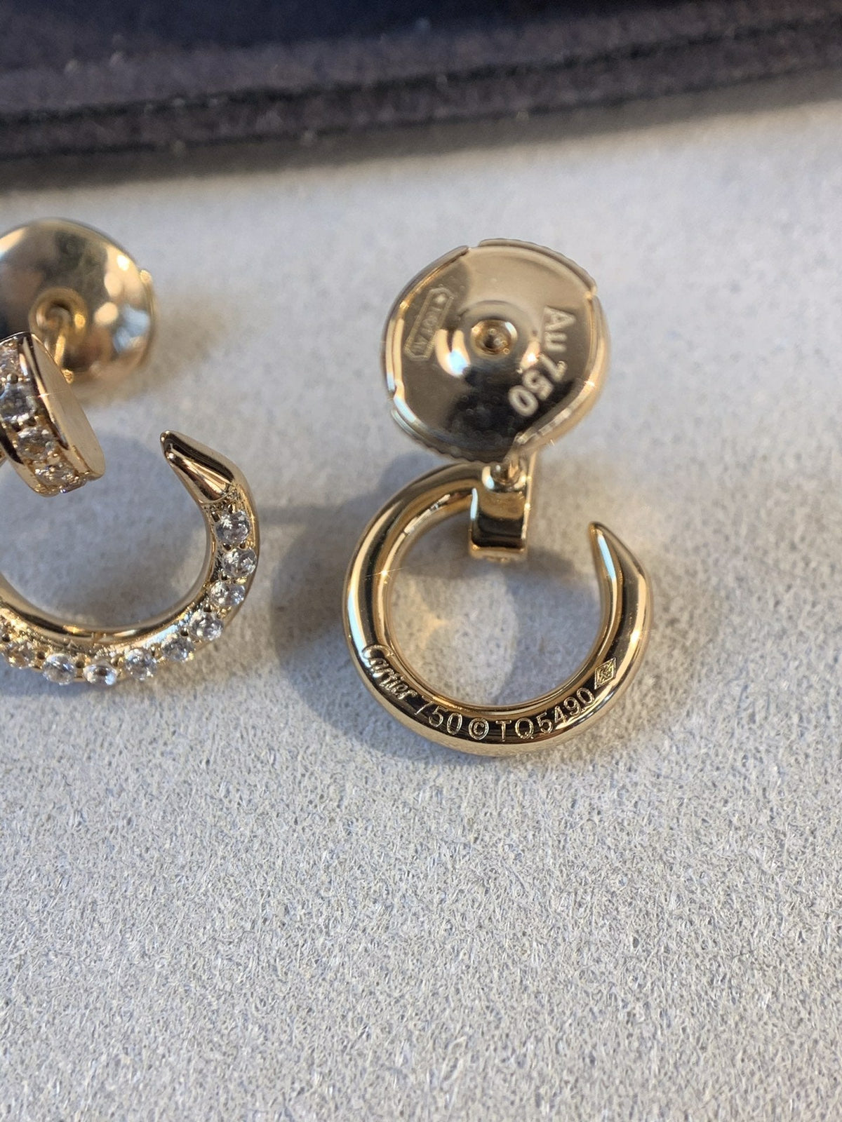 CARTIER JUSTE EARRINGS 3.65MM PINK GOLD DIAMONDS