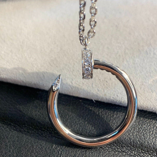 CARTIER JUSTE NECKLACE 2.2MM SILVER DIAMONDS