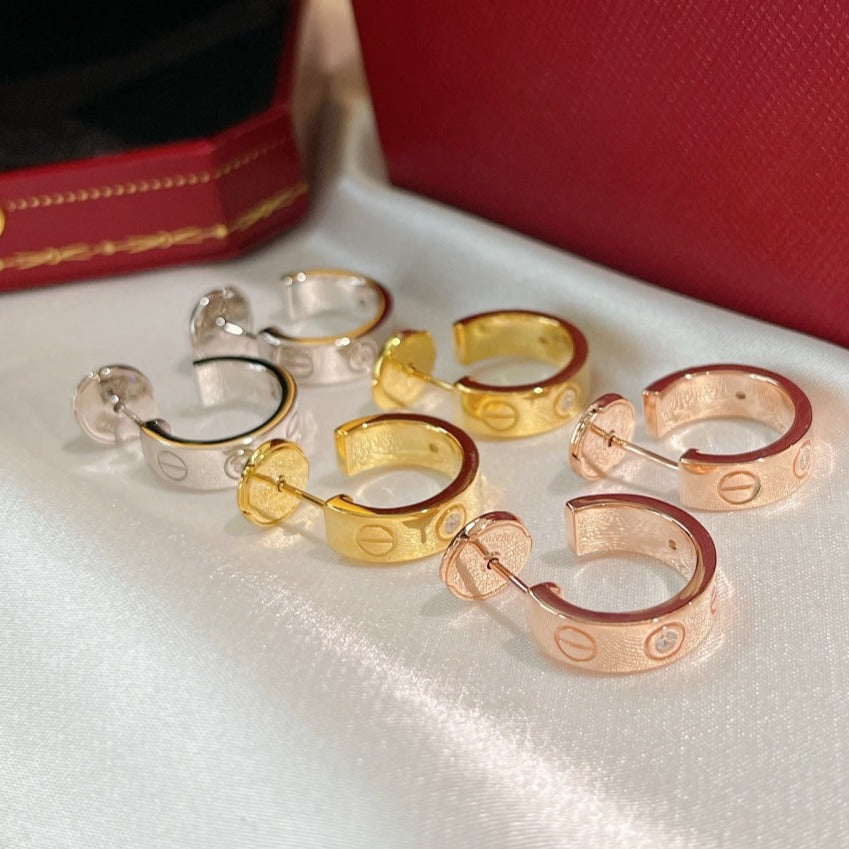 CARTIER LOVE EARRINGS 5.7MM 2 DIAMONDS