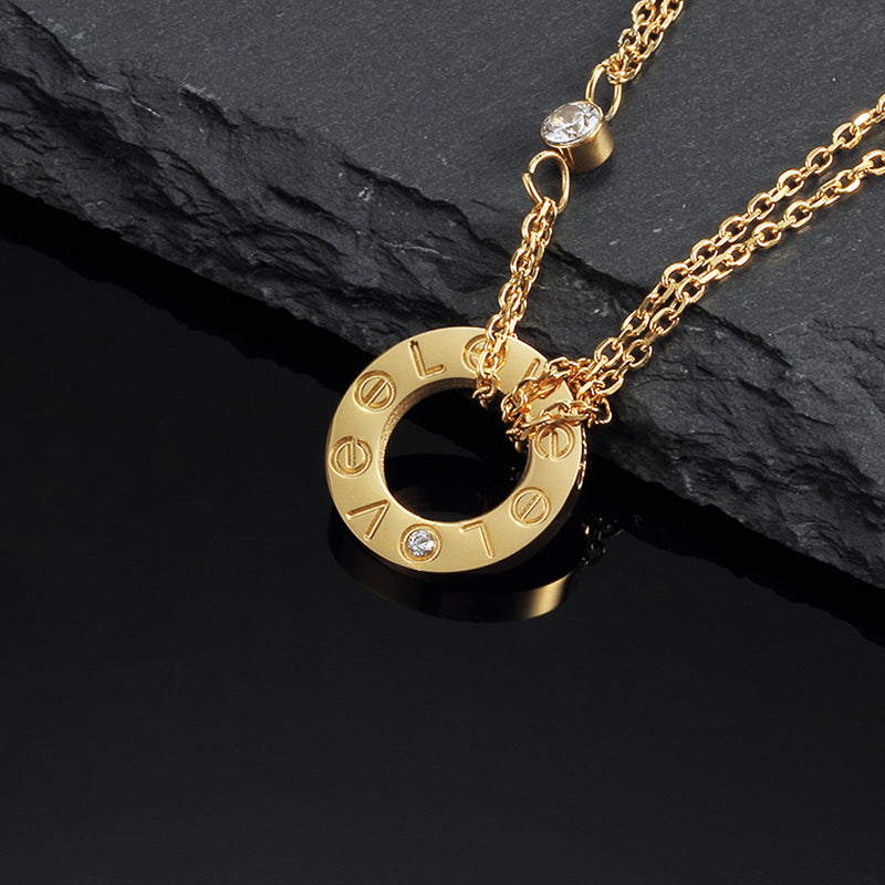 CARTIER LOVE NECKLACE 16MM 2 DIAMONDS