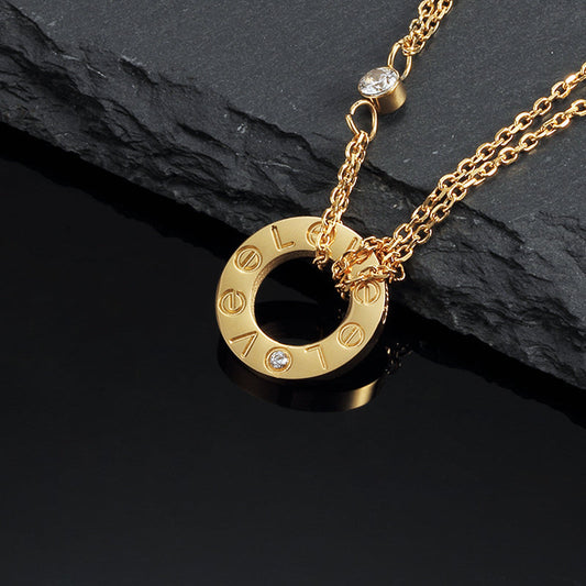 CARTIER LOVE NECKLACE 16MM 2 DIAMONDS