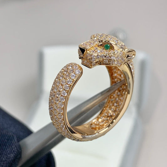 CARTIER PANTHERE PINK GOLD DIAMOND RING