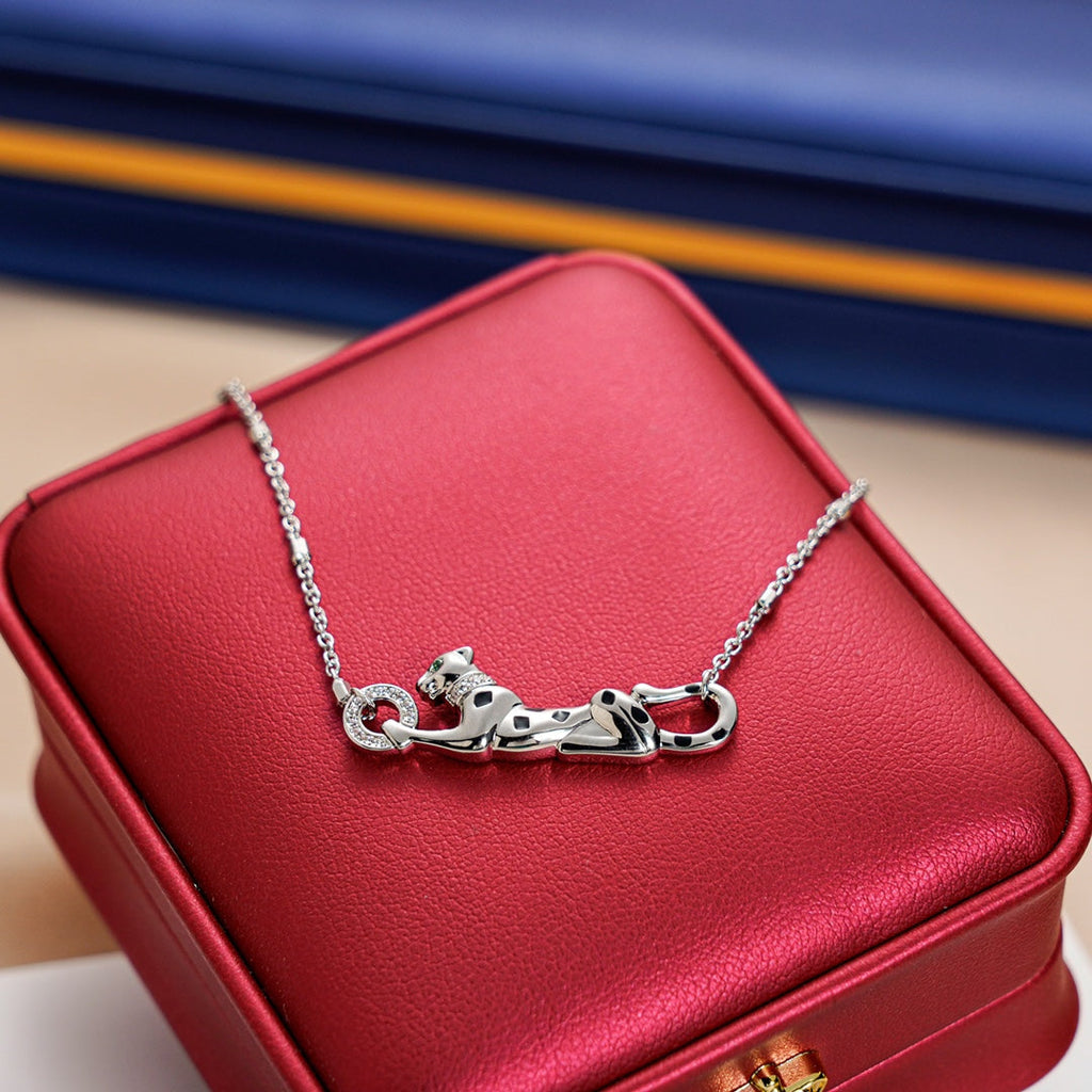 CARTIER PANTHERE PEDANT SILVER NECKLACE