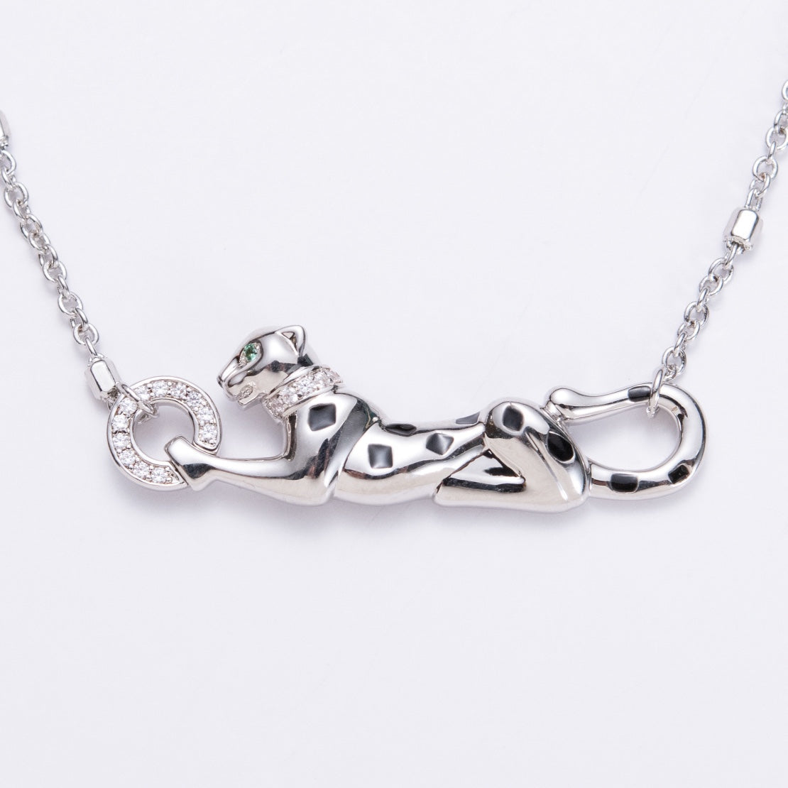 CARTIER PANTHERE PEDANT SILVER NECKLACE
