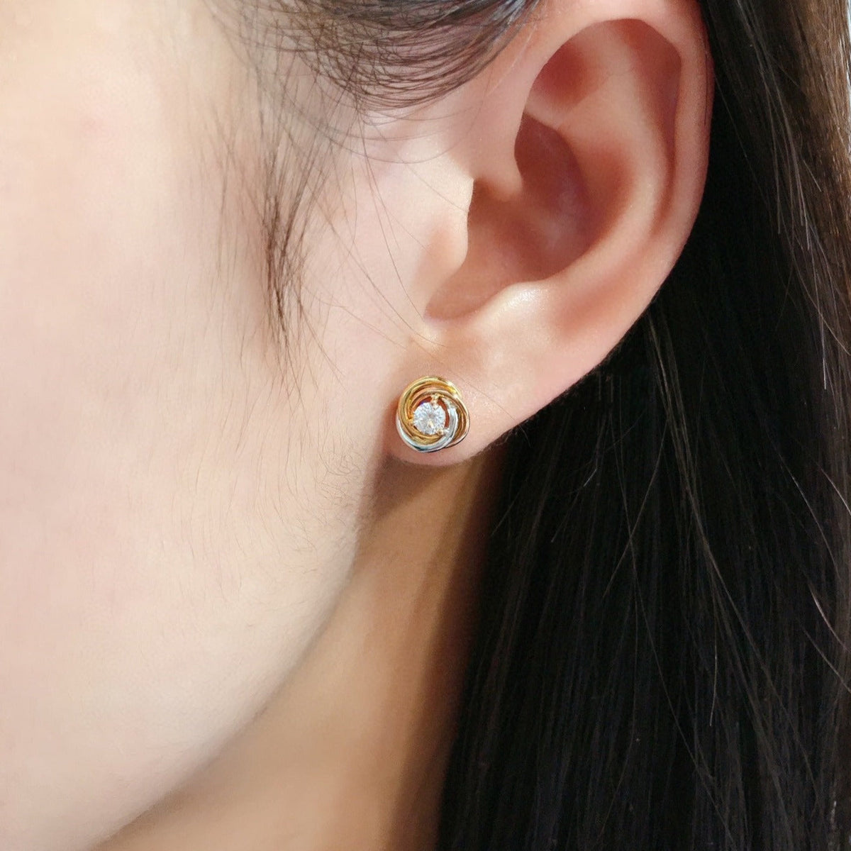 CARTIER TRINITY DIAMOND MINI STUD EARRINGS