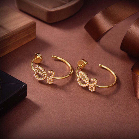 LOEWE LOEW GOLD HOOP EARRINGS