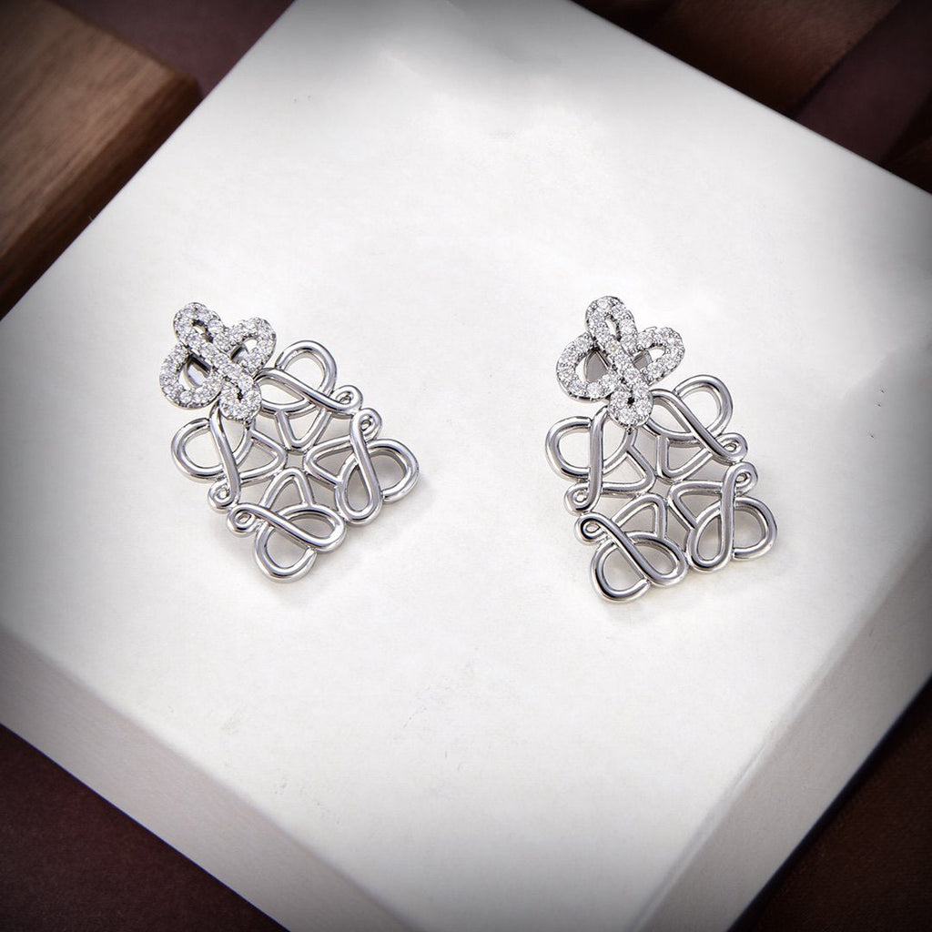 LOEWE LARGE ANAGRAM DIAMOND EARRINGS