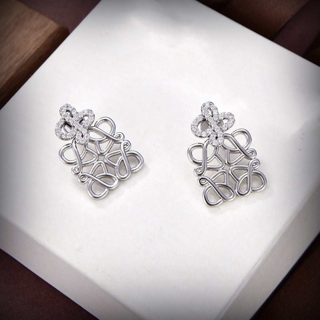 LOEWE LARGE ANAGRAM DIAMOND EARRINGS