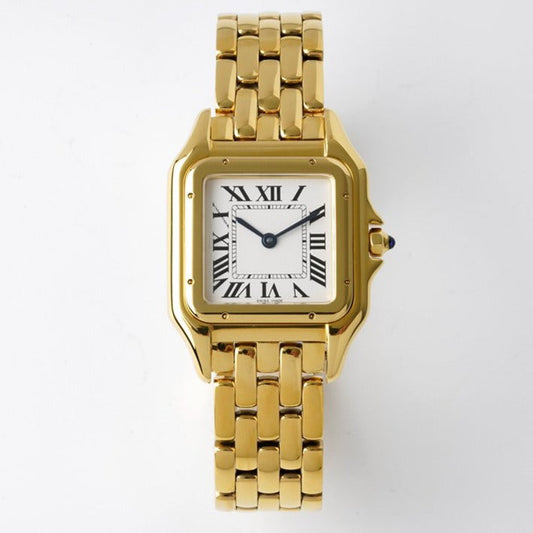 CARTIER PANTHERE 27MM GOLD CASE WHITE DIAL