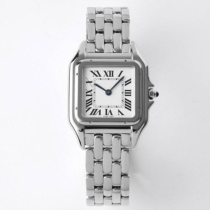CARTIER PANTHERE 27MM SILVER CASE WHITE DIAL