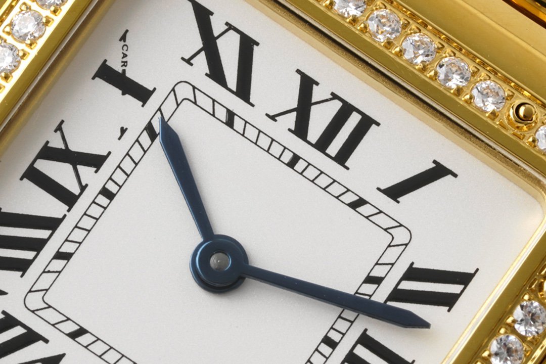 CARTIER PANTHERE 27MM GOLD CASE DIAMOND BEZEL WHITE DIAL