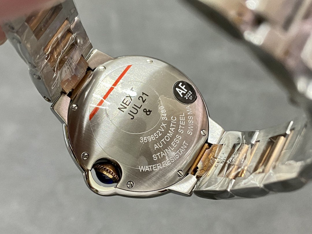 CARTIER BALLON BLEU 33MM PINK GOLD STEEL