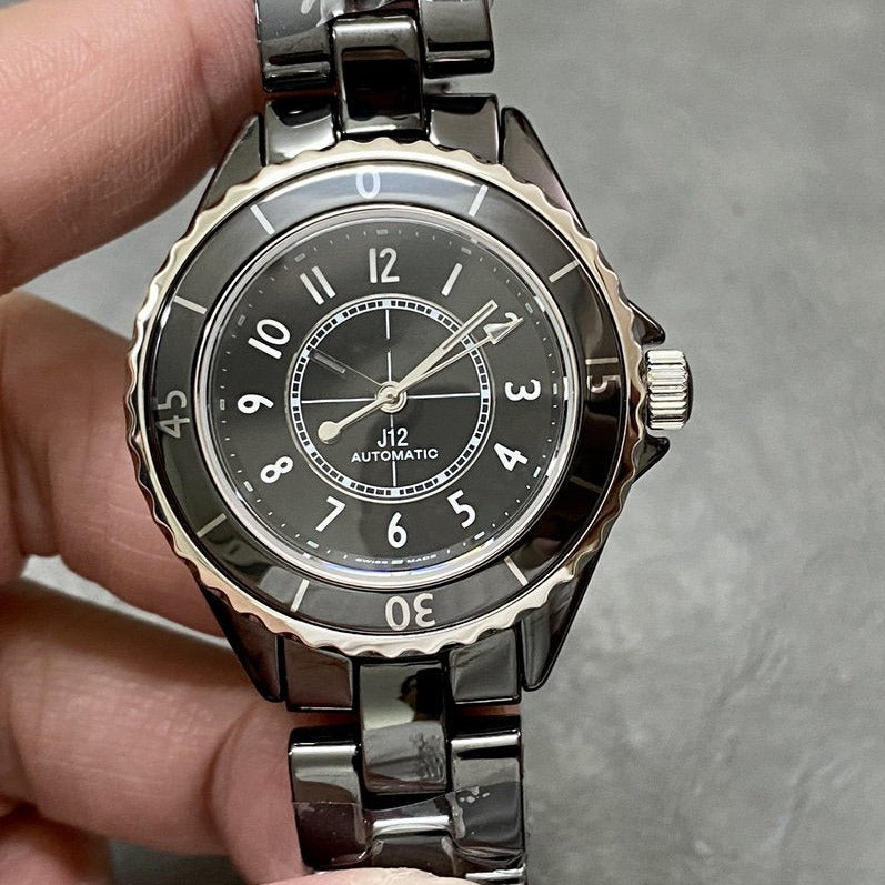 CHANEL J12 Automatic Black Ceramic White Numerals Black Dial