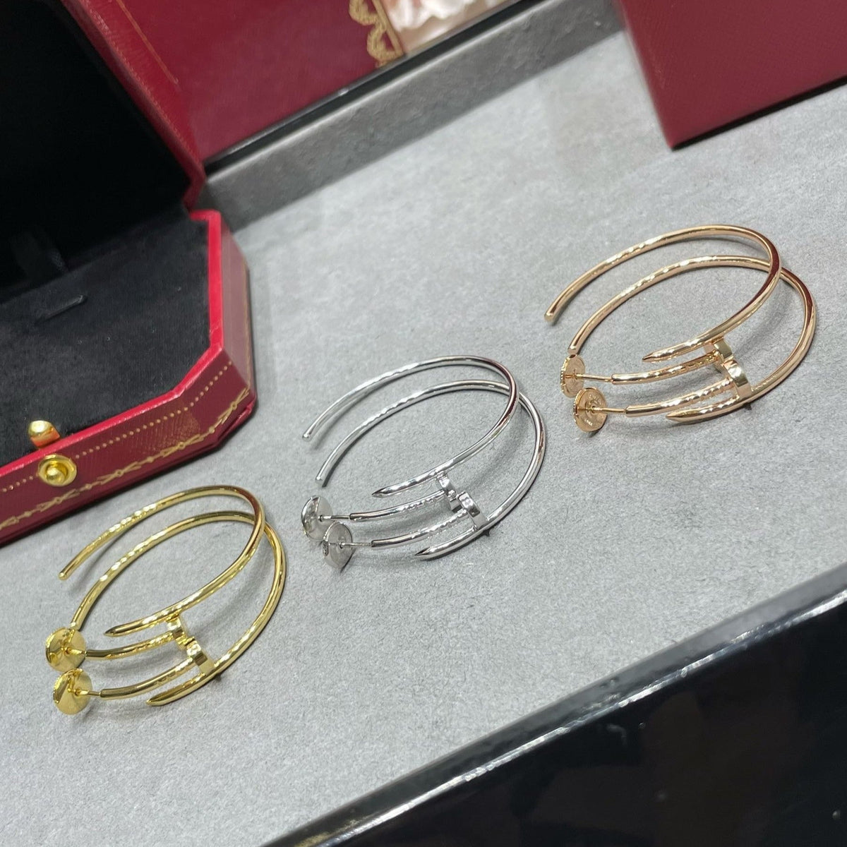 CARTIER JUSTE LARGE HOOP EARRINGS