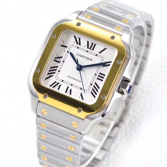 CARTIER SANTOS LADY 35.1MM AUTOMATIC GOLD STEEL