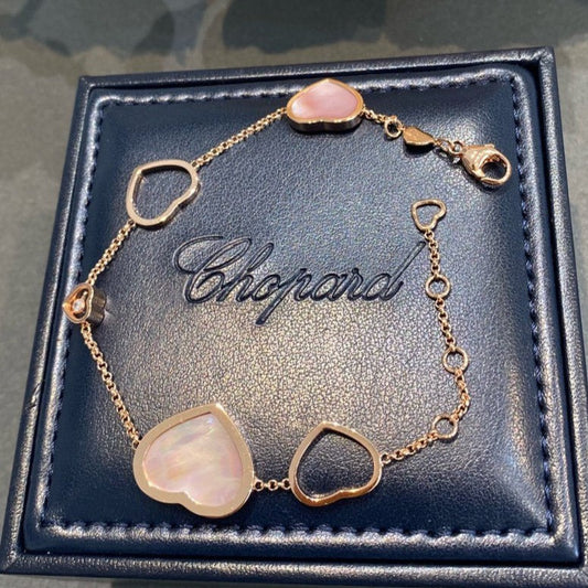 CHOPARD HAPPY HEART PINK MOP PINK GOLD BRACELET