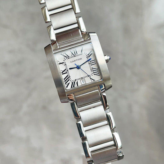 CARTIER TANK FRANCAISE STEEL WHITE DIAL