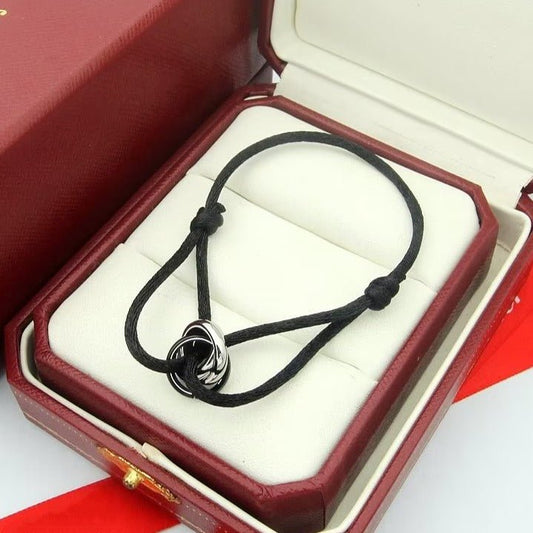 CARTIER TRINITY SILVER GREY TEXTILE BRACELET