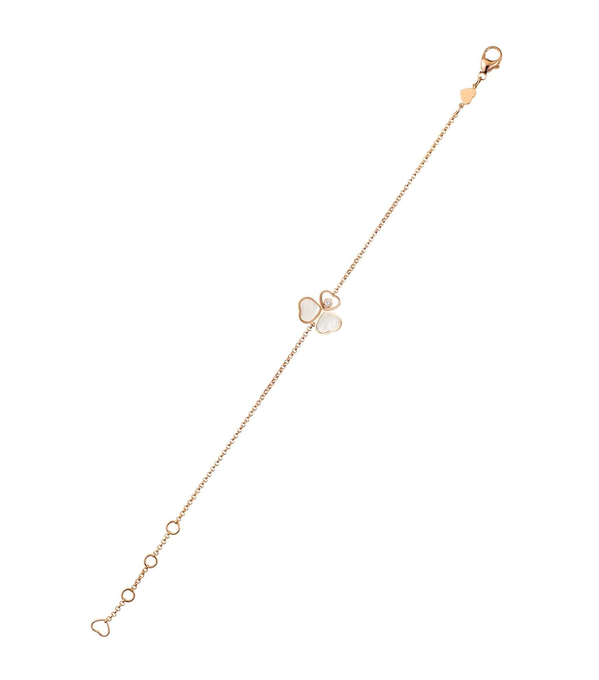 CHOPARD HAPPY HEART MOP BRACELET PINK GOLD DIAMOND