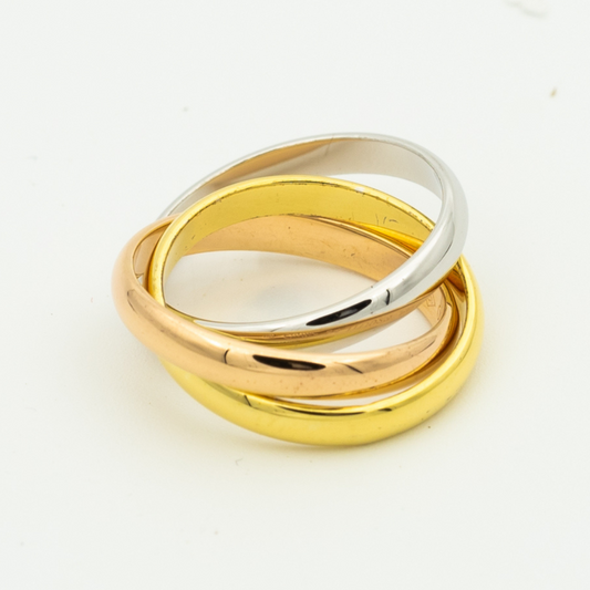 CARTIER TRINITY RING GOLD PINK GOLD SILVER