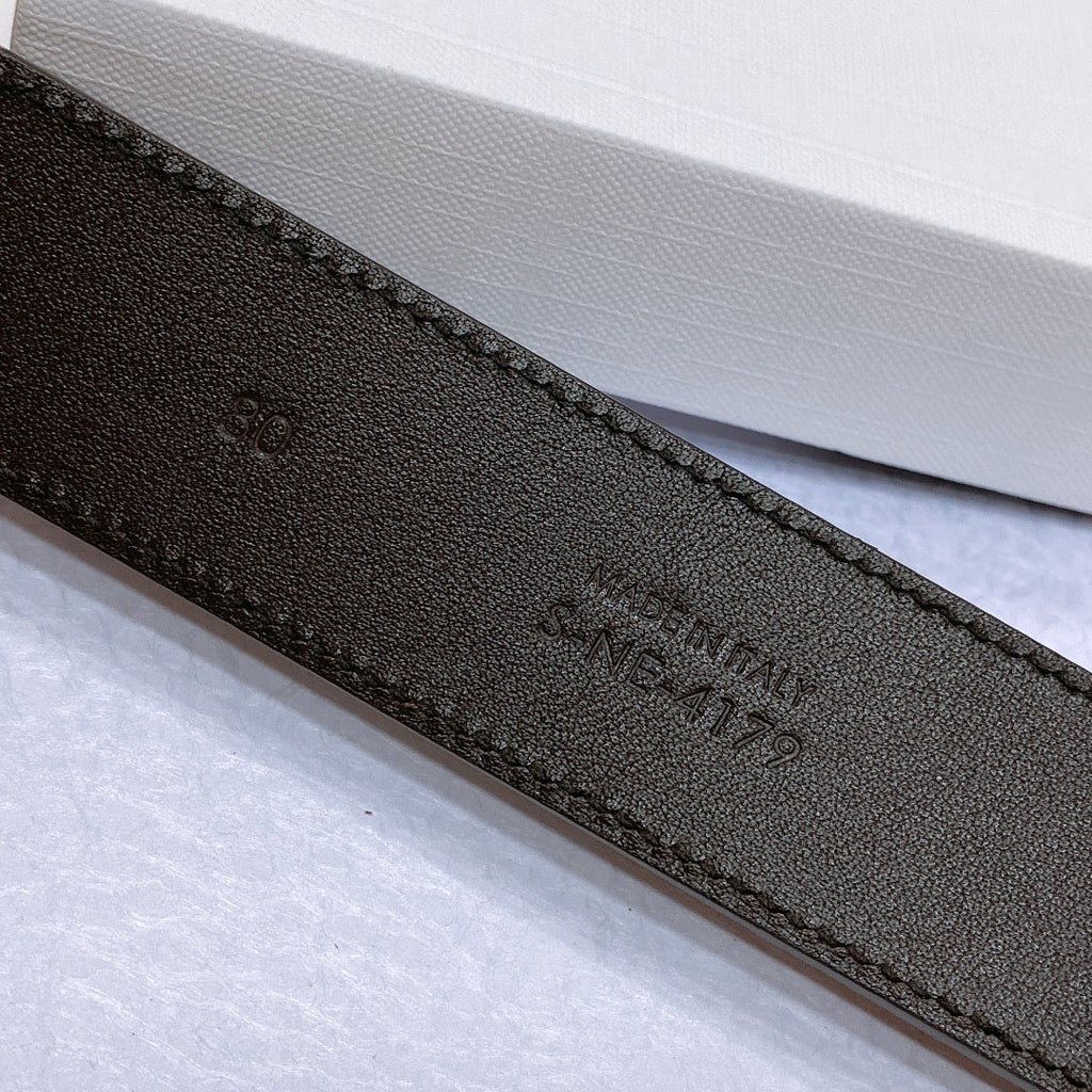 CELINE CL LARGE 35MM TWIN TRIOMPHE BELT IN CHOCOLATE BROWN SUEDE GOLD HARDWARE