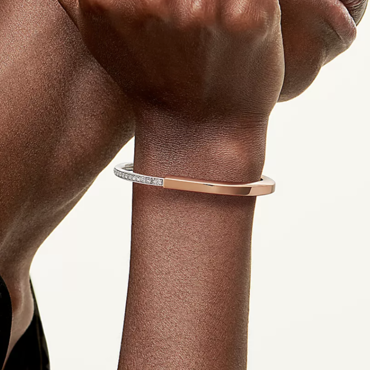 TIFFANY LOCK BRACELET ROSE AND WHITE GOLD DIAMOND