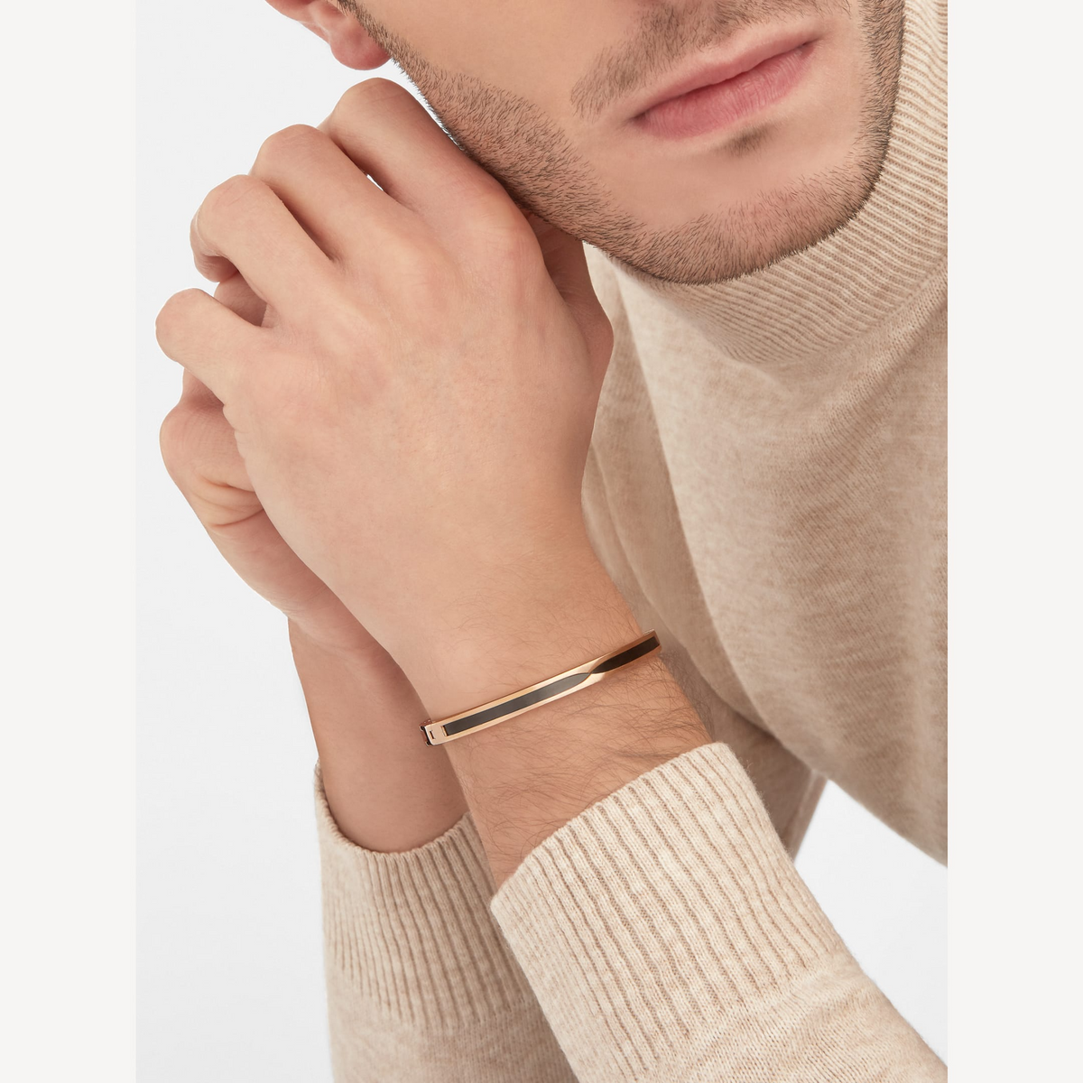 Bvlgari ZERO 1 PINK GOLD WITH BLACK CERAMIC BRACELET